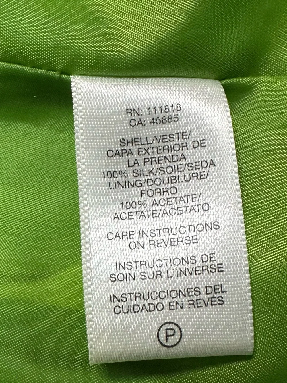 Michael Kors 100% Silk Green Abstract Print Empire Waist Dress Women 8 M Apple